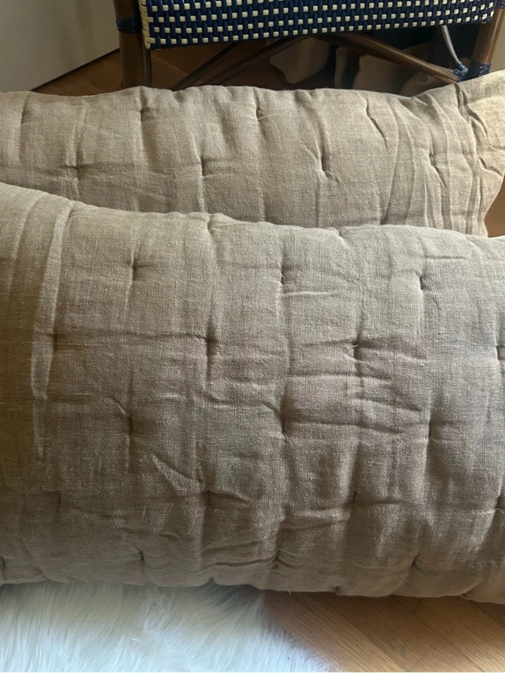 Pottery Barn Tan Quilted Tufted Comforter KING (never used)